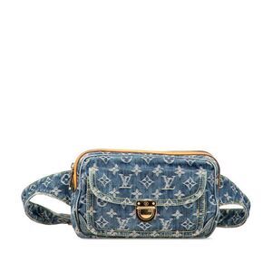 Pre Loved louis vuitton Women Blue Belt Bags